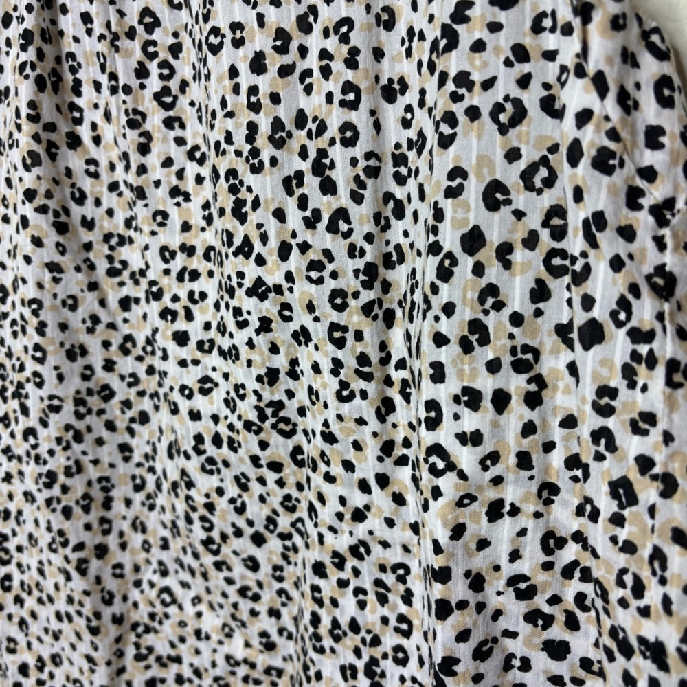J. Crew Black and White Animal Print Patterned Blouse Large - Picture 3 of 7